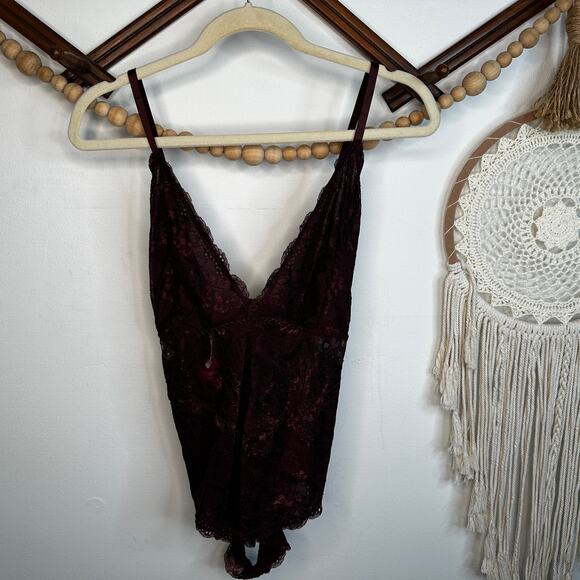 AvidLove Tops - NEW Avidlove Wine Lace One Piece Lingerie